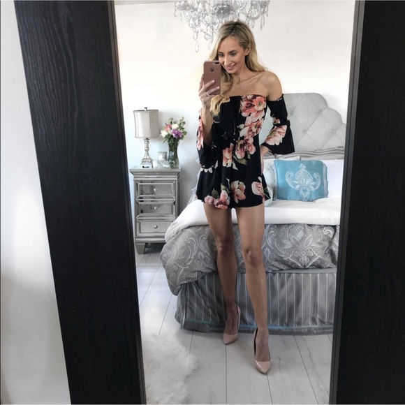 FINAL ONE!!! Floral Print Elastic Waist  Romper - Picture 5 of 8